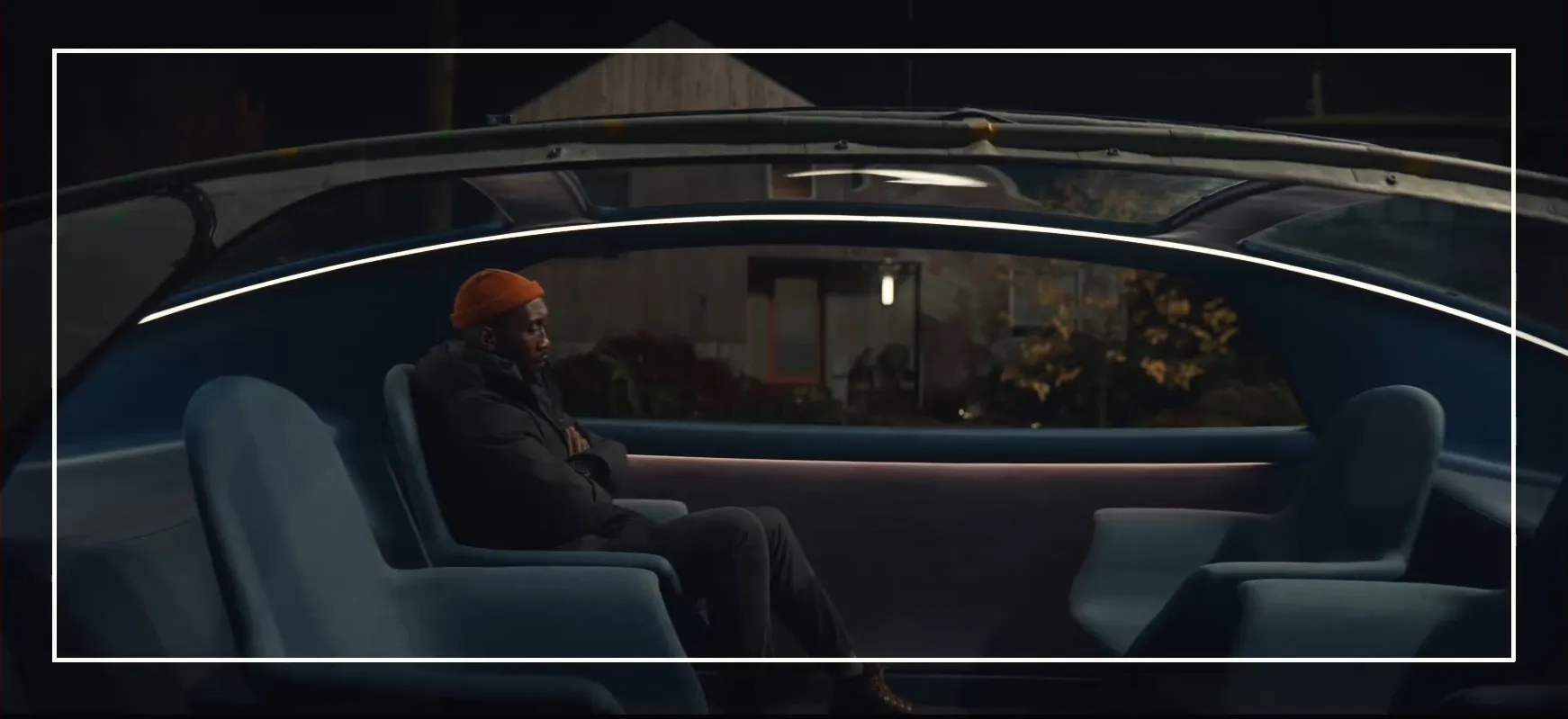 Production still from Swan Song (2021)