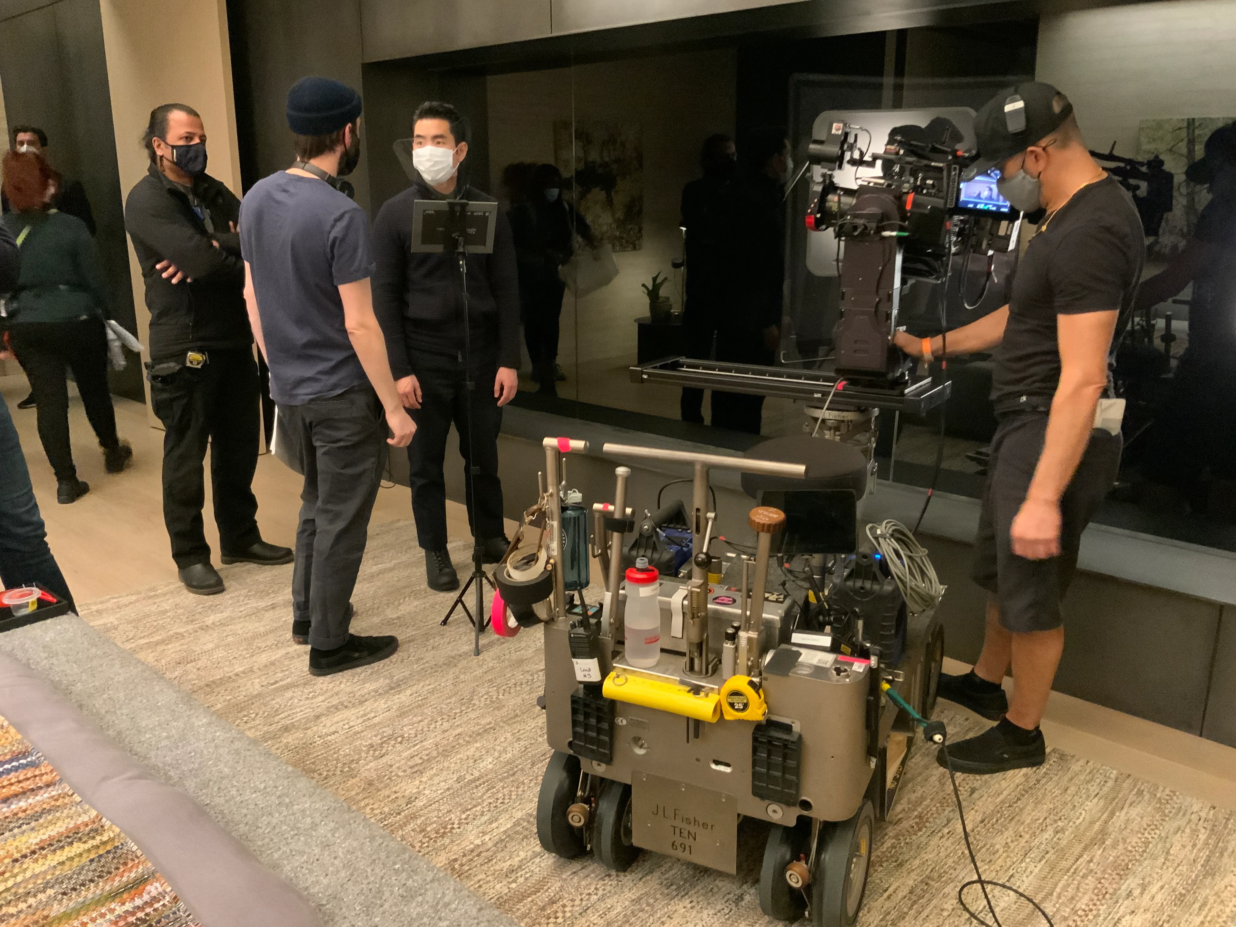 Production still from Swan Song (2021)