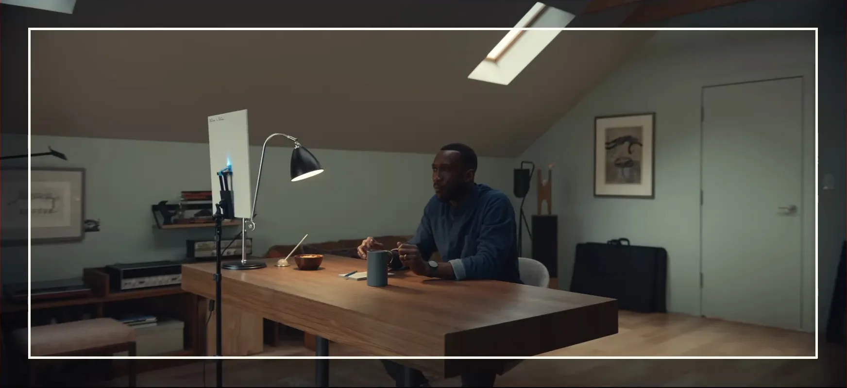 Production still from Swan Song (2021)