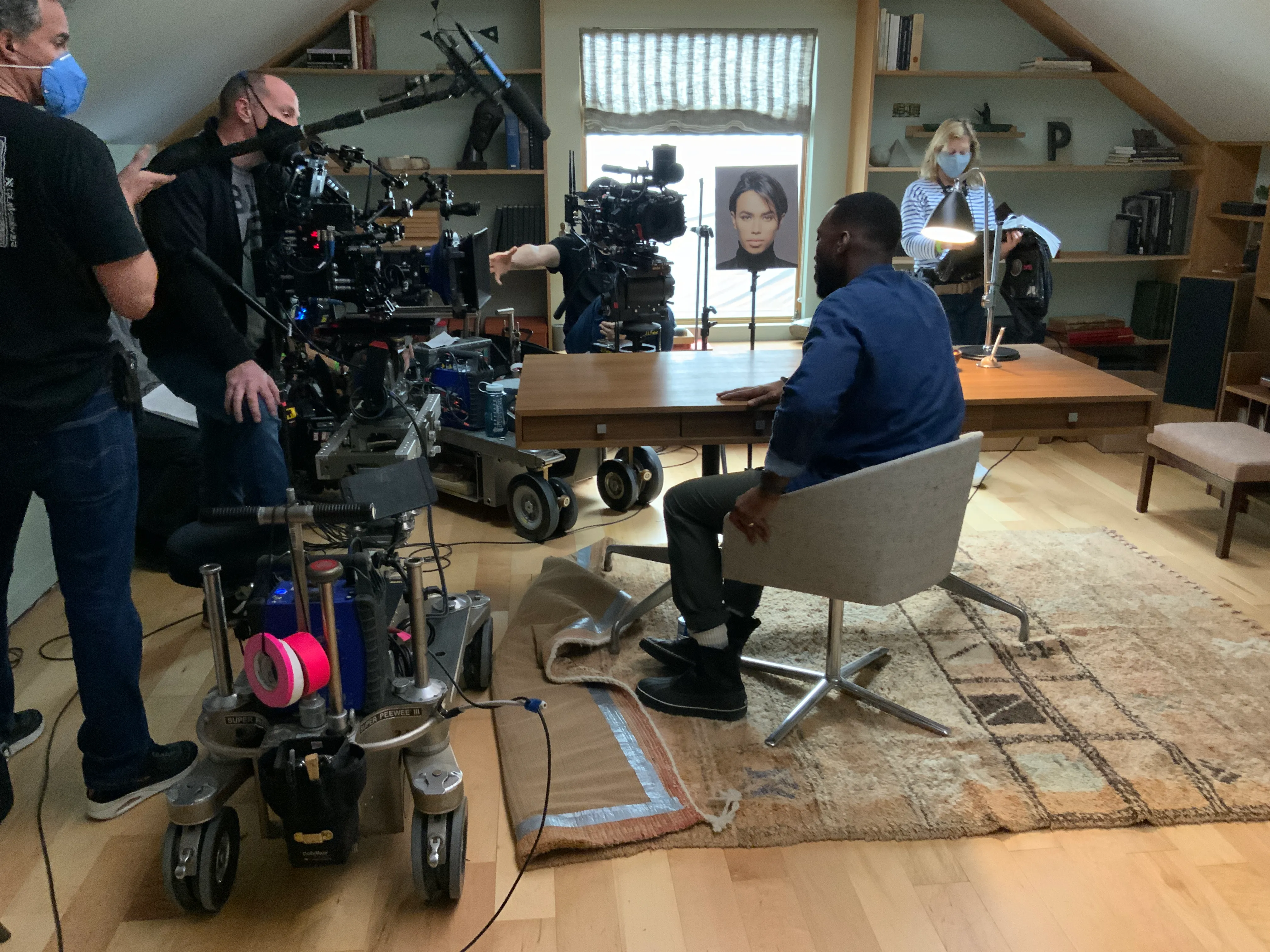 Production still from Swan Song (2021)